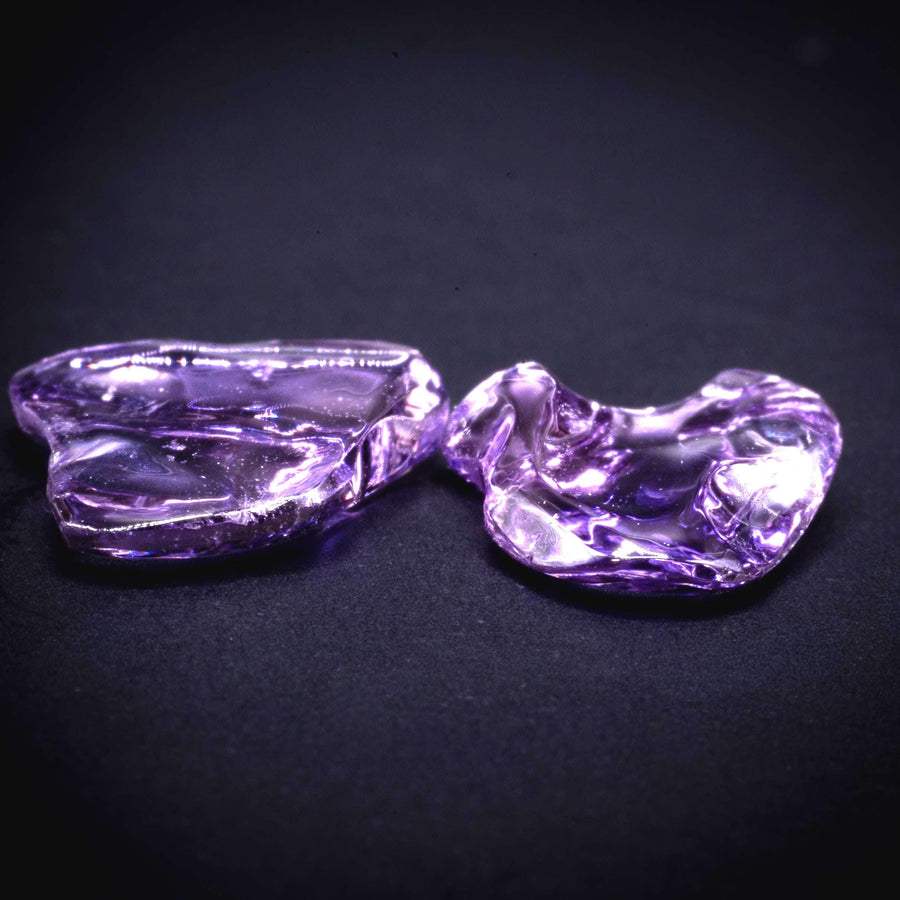 3.08 ct unheated lavender purple Ceylon sapphire pair, tumbled