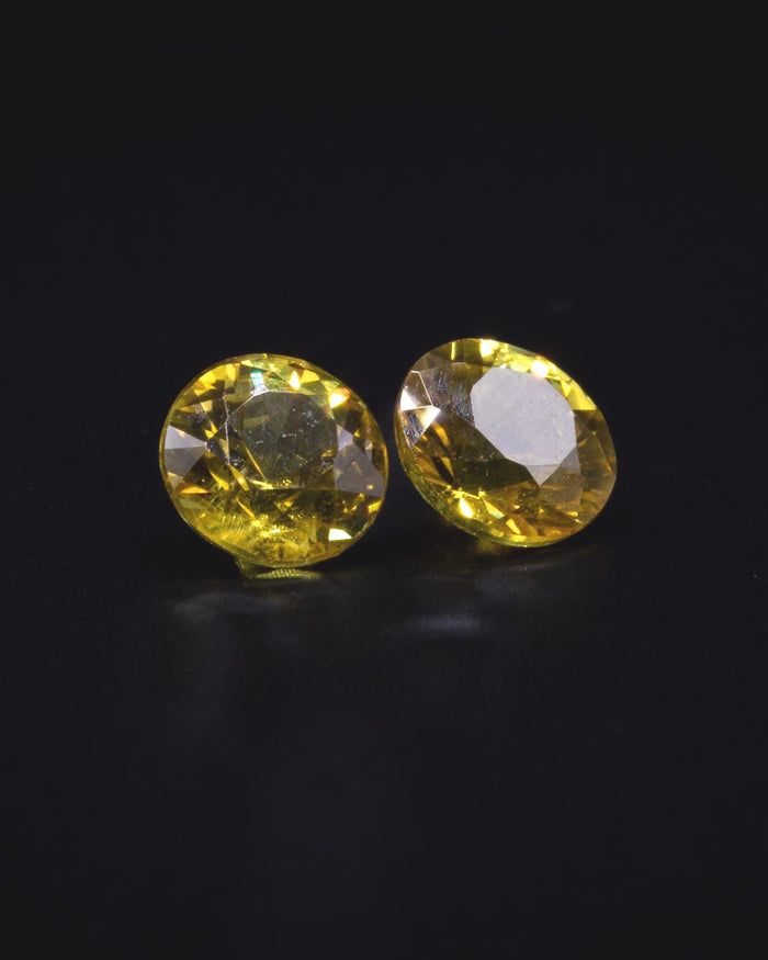 イエローサファイア ペア 0.70ct 4mm ラウンド 天然ルース タイ産
