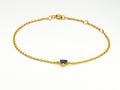 Armband met blauw saffierhart, 925 zilver, geelverguld