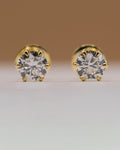 Lab-grown diamond stud earrings, 1 ct total, 925 silver with yellow gold plating