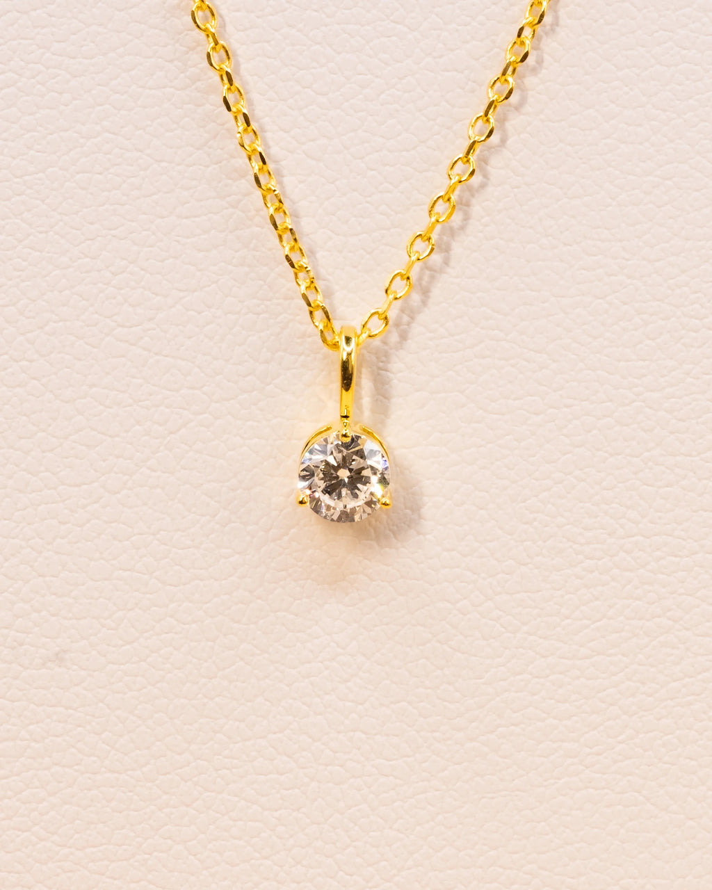 Yellow gold plated 0.50 ct lab-grown diamond pendant on a cable chain