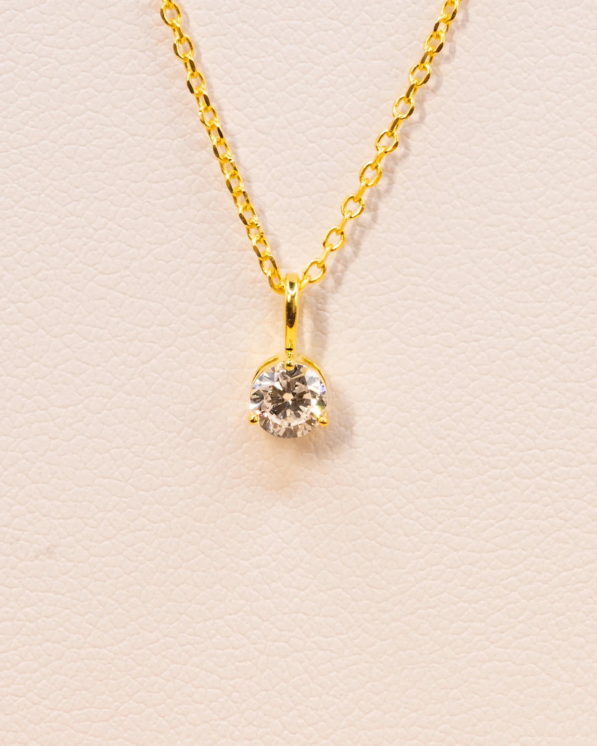 Yellow gold plated 0.50 ct lab-grown diamond pendant on a cable chain