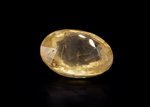 Antiker unerhitzter gelber Ceylon-Saphir, 17.60 ct, oval
