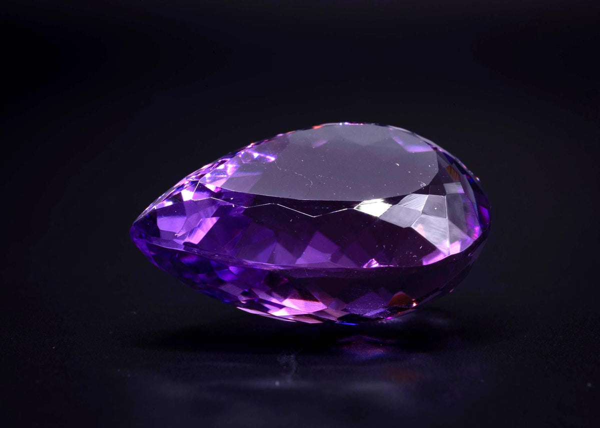 22.14 ct deep purple amethyst, pear cut, loose