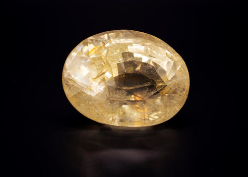 Antiker unerhitzter gelber Ceylon-Saphir, 39.42 ct, oval