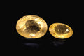 57.02 ct pair of antique unheated Ceylon yellow sapphires