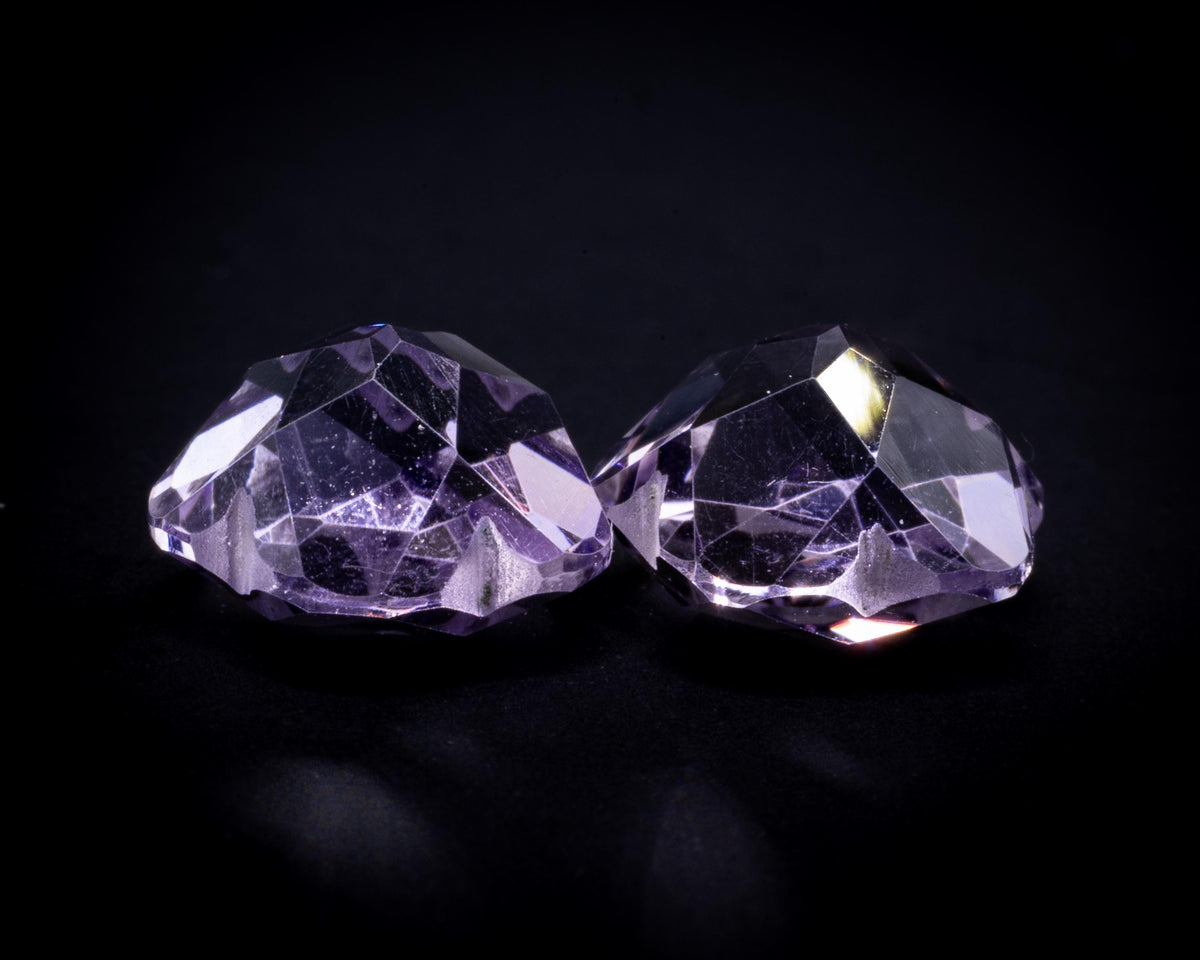 3 ct lavender amethyst matched pair, flower cut, loose, view 5