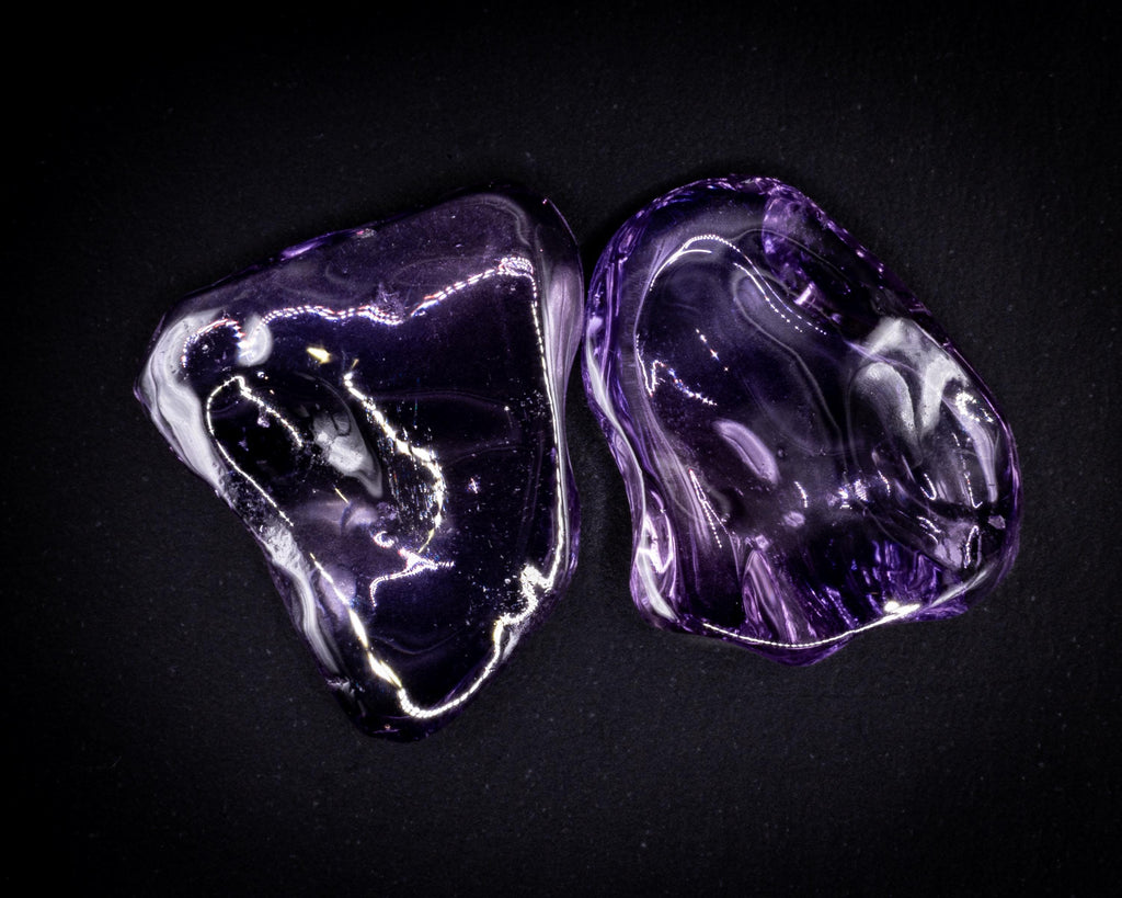 3.08 ct unheated lavender purple Ceylon sapphire pair, tumbled, view 7