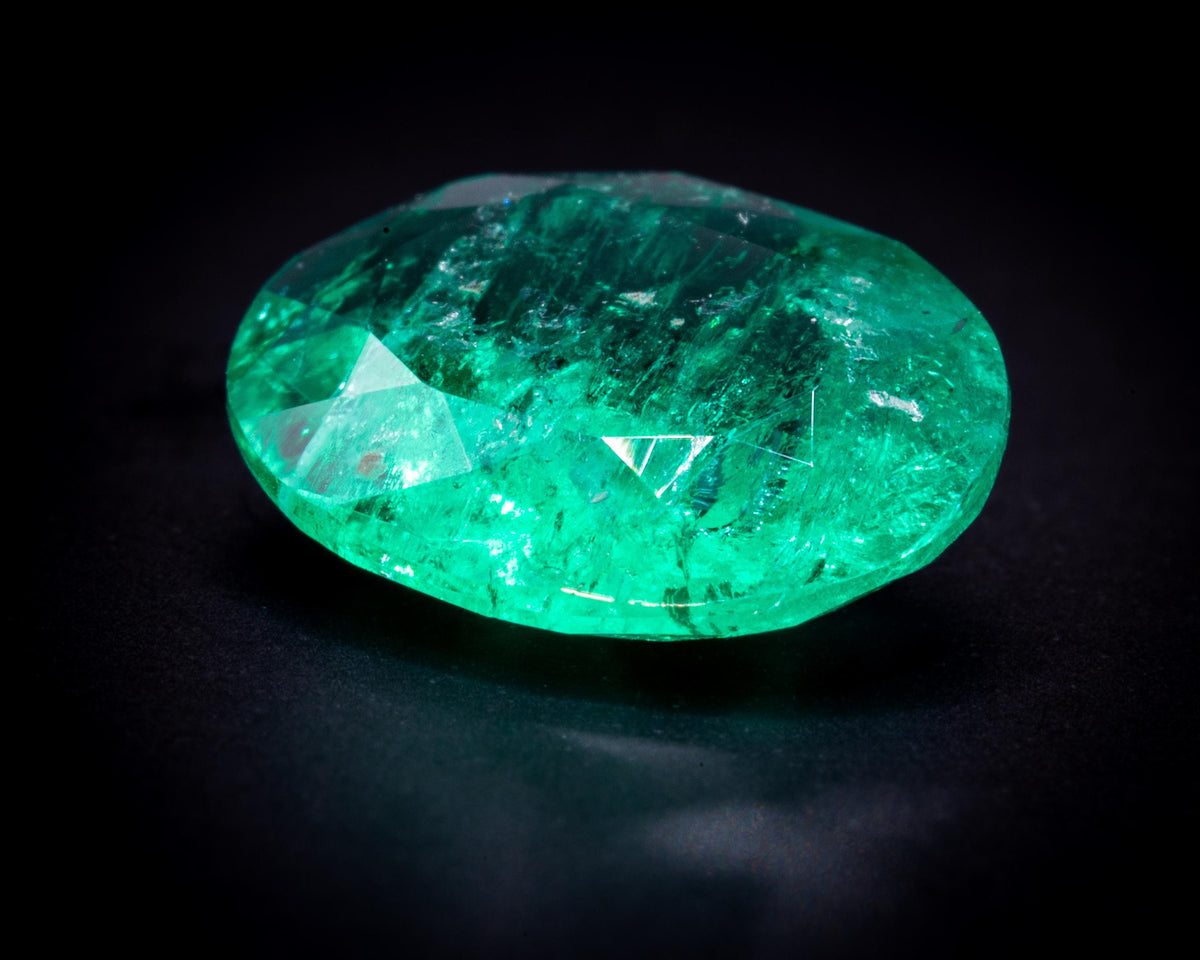 1.82 ct untreated no-oil Colombian emerald, oval