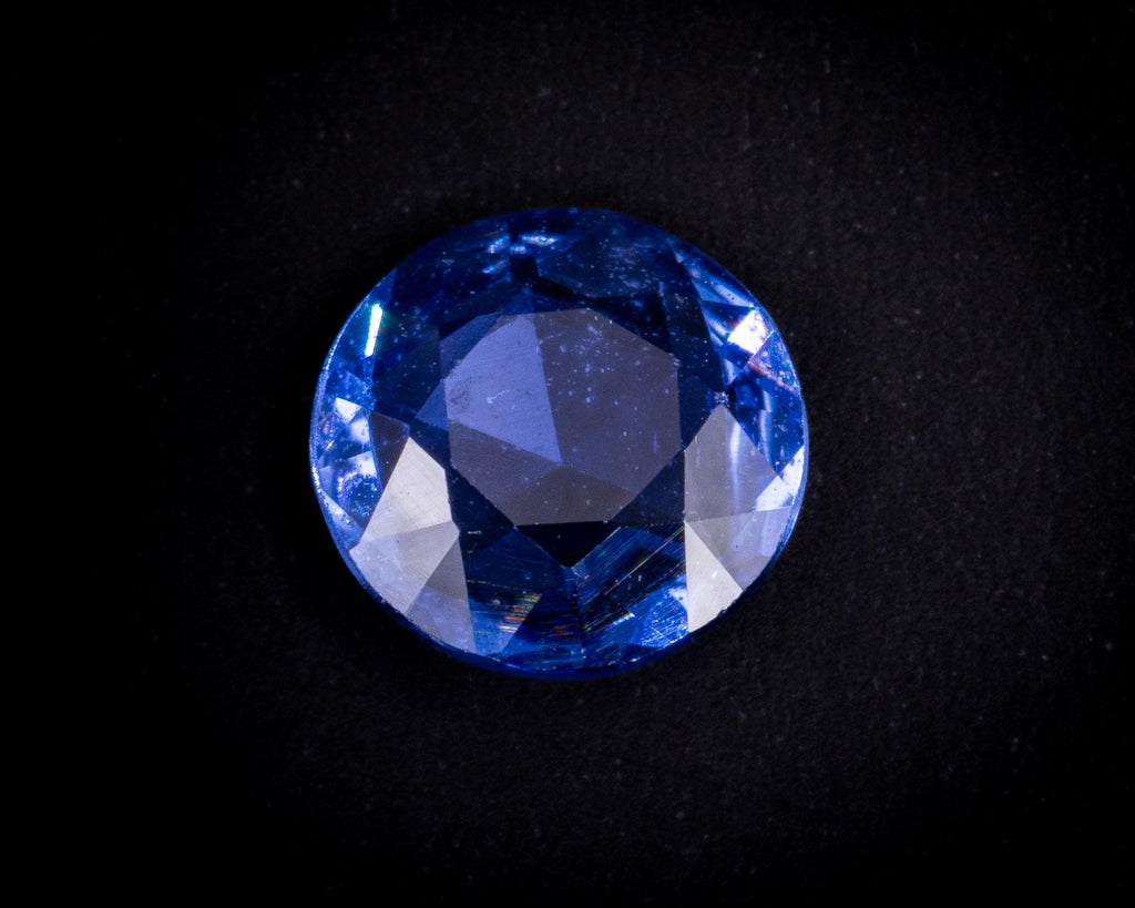 Vintage 1930s rose cut light blue Ceylon sapphire, 0.83 ct