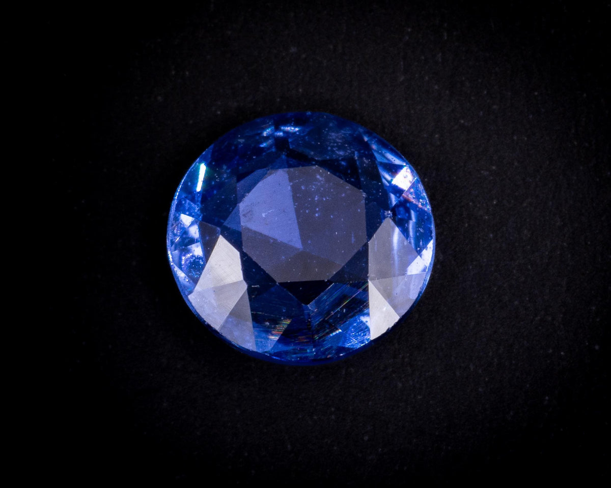 Vintage 1930s rose cut light blue Ceylon sapphire, 0.83 ct