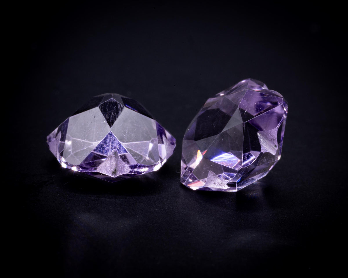 3 ct lavender amethyst matched pair, flower cut, loose, view 4