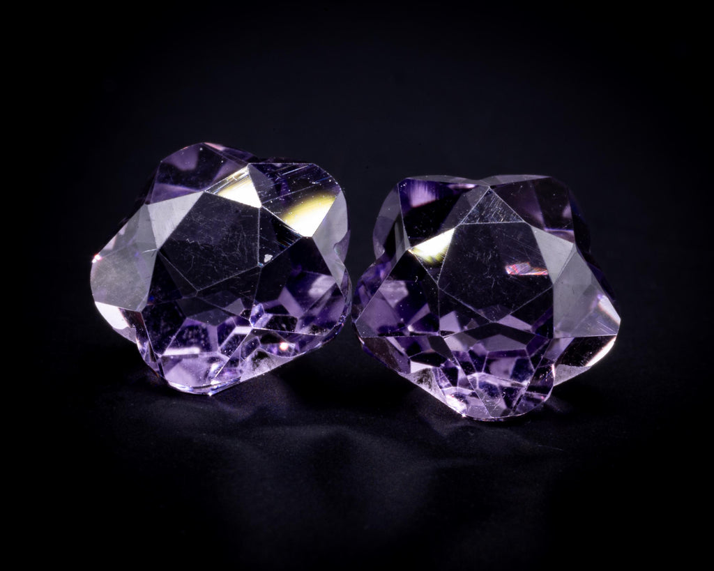 Lavendelfarbenes Amethyst-Paar, 3 ct, Blumenschliff, lose, Ansicht 6