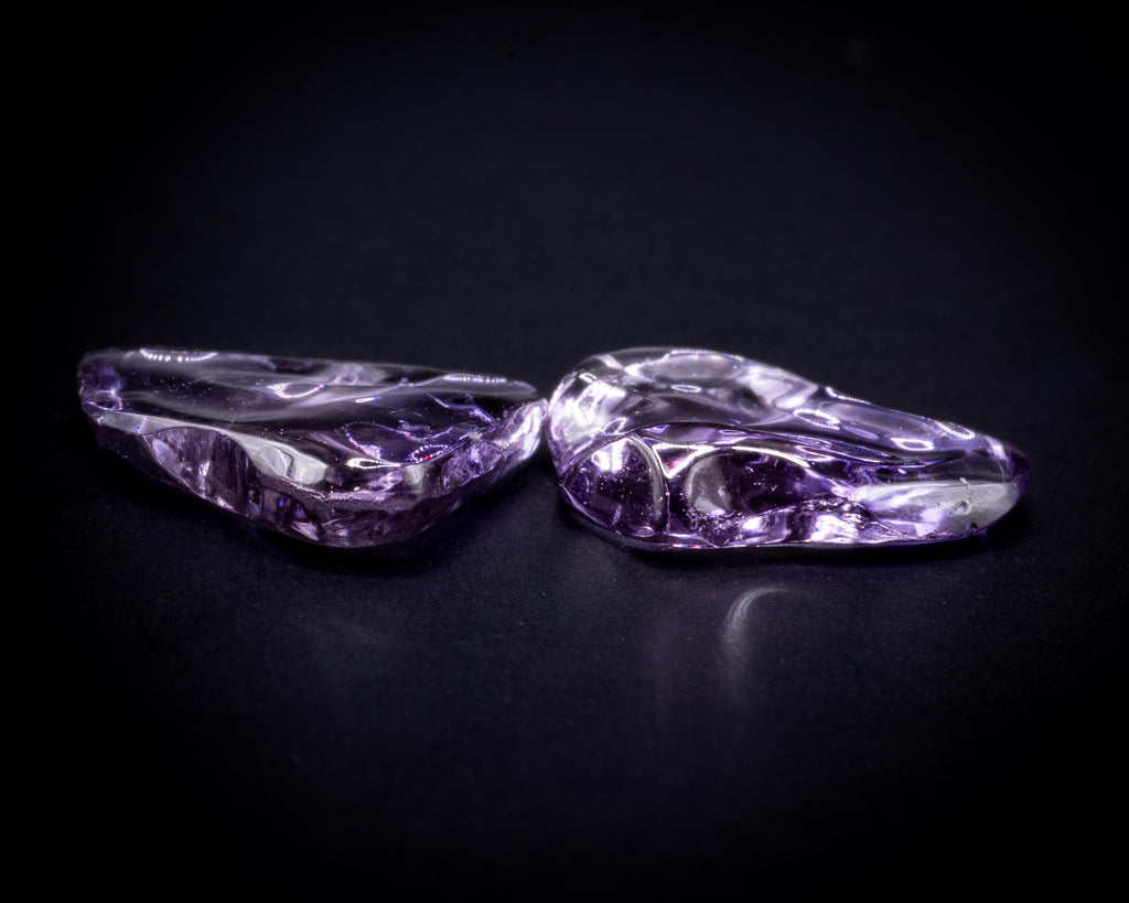 3.08 ct unheated lavender purple Ceylon sapphire pair, tumbled, view 5