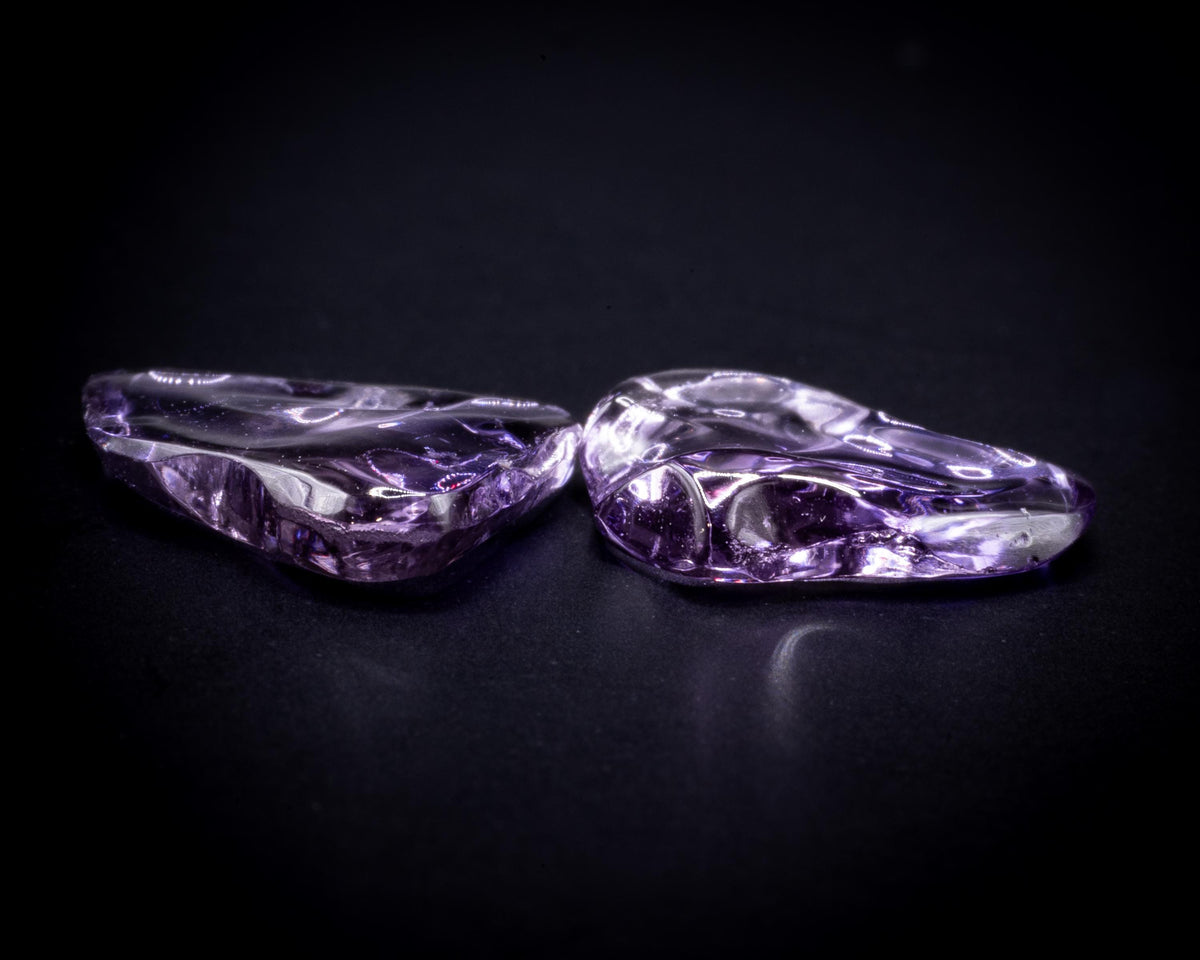 3.08 ct unheated lavender purple Ceylon sapphire pair, tumbled, view 5