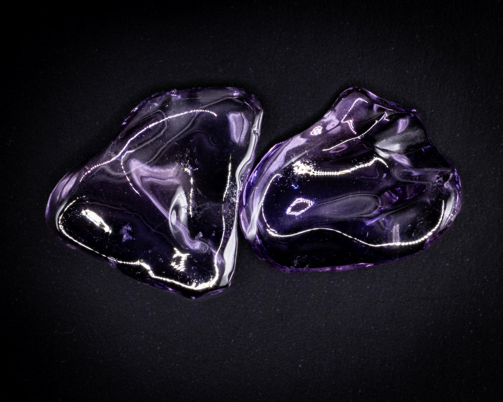 3.08 ct unheated lavender purple Ceylon sapphire pair, tumbled, view 6