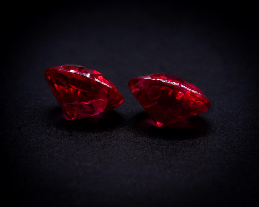 0.46 ct Mozambique ruby matched pair, 3.5 mm rounds, view 6