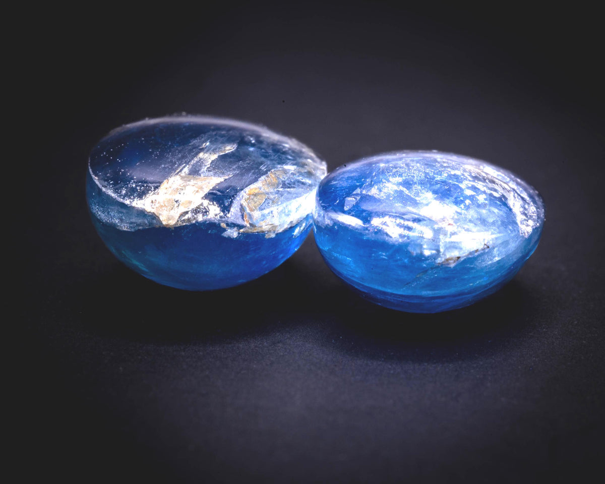 5.93 ct Madagascar blue sapphire cabochon pair, oval, view 4
