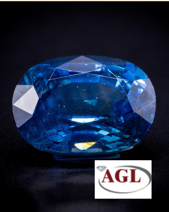 AGL certified 1.15 ct Ceylon blue sapphire, oval step cut