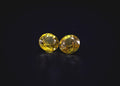 0.65 ct golden yellow sapphire pair, 4 mm rounds