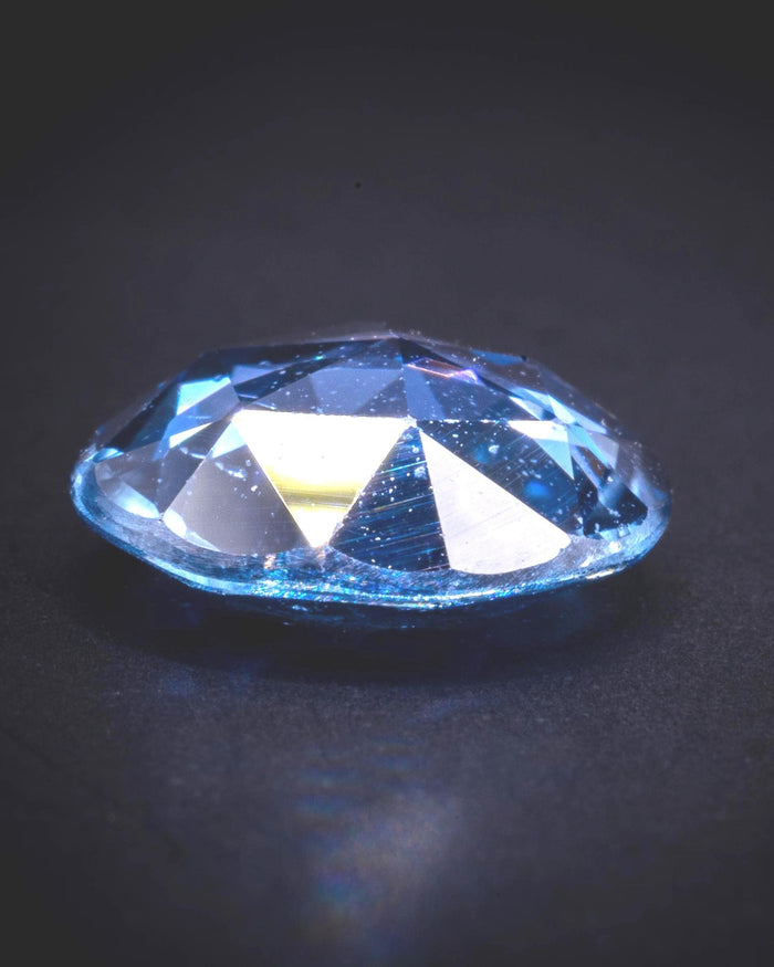 Vintage 1930s rose cut light blue Ceylon sapphire, 7 mm