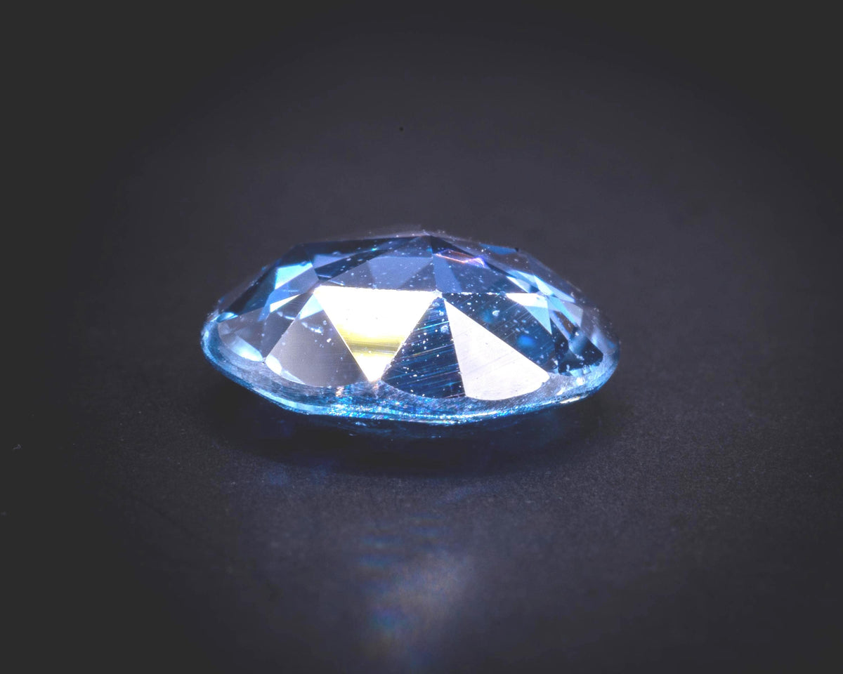Vintage 1930s rose cut light blue Ceylon sapphire, 7 mm