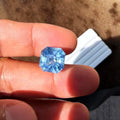 Unerhitzter eisblauer Ceylon-Saphir, 14.59 ct, Smaragdschliff