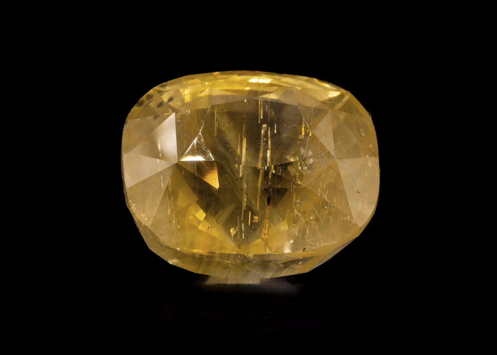 30.47 ct antique unheated Ceylon yellow sapphire, cushion, view 7