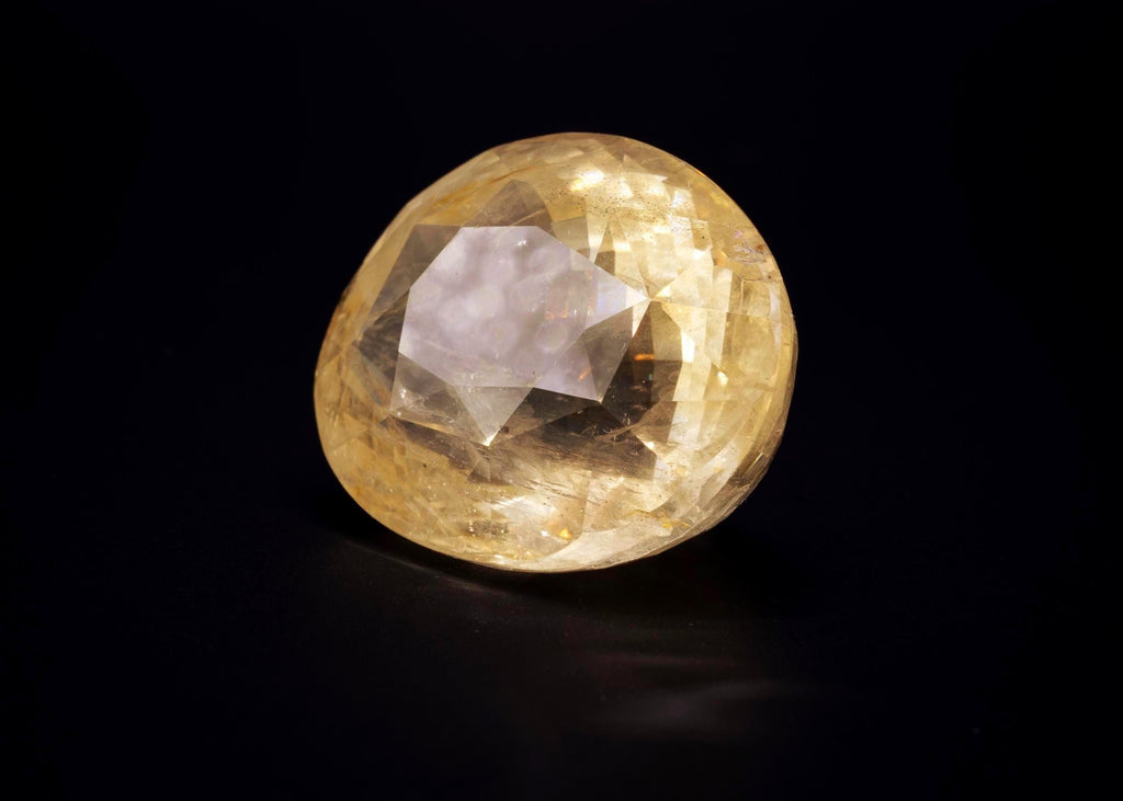 Zaffiro giallo di Ceylon antico non riscaldato da 39.42 ct, ovale, vista 9