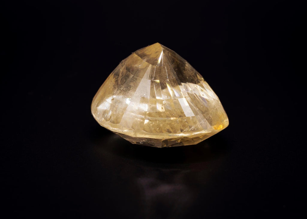 Zaffiro giallo di Ceylon antico non riscaldato da 39.42 ct, ovale, vista 11