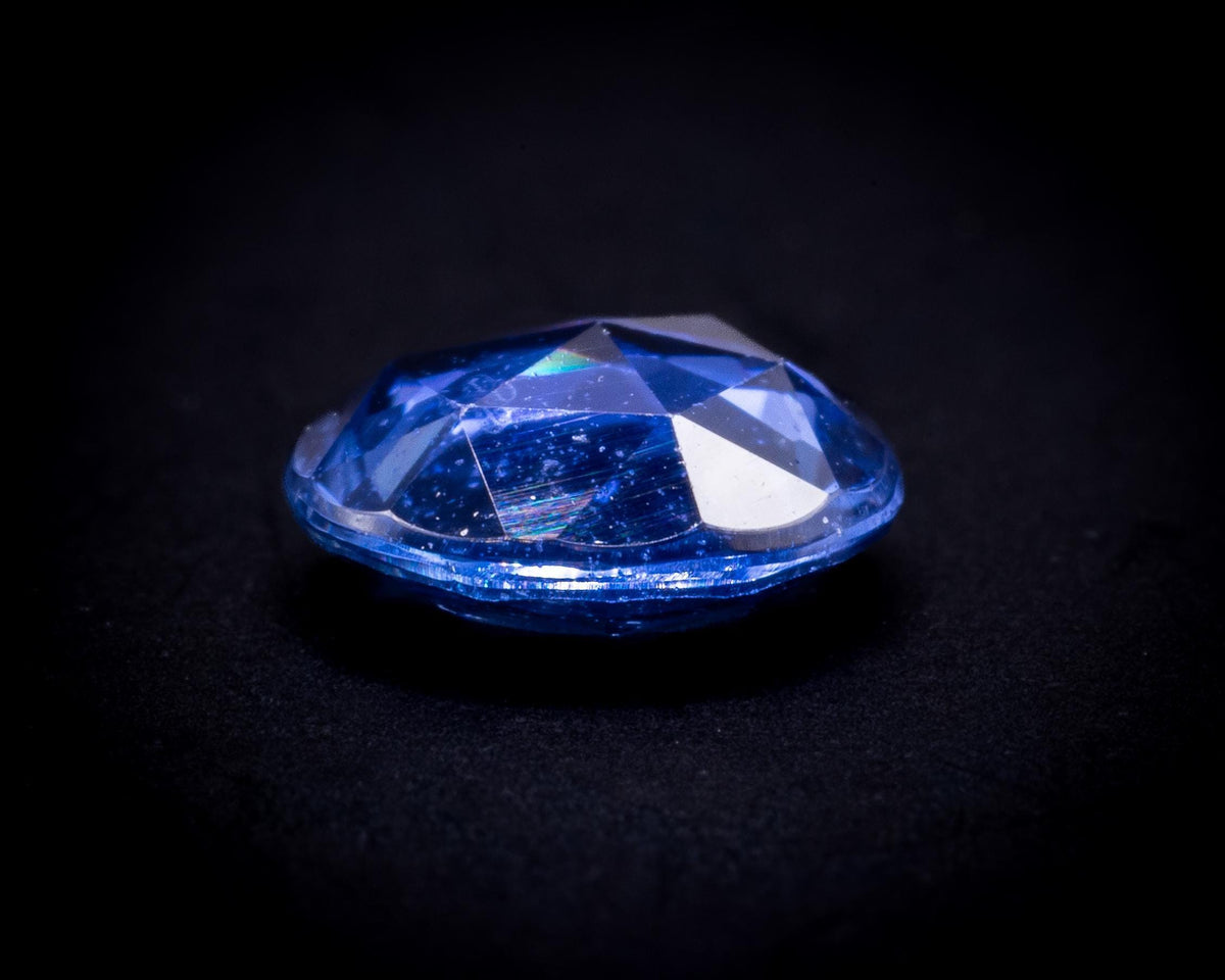 Vintage 1930s rose cut light blue Ceylon sapphire, 0.83 ct, view 7