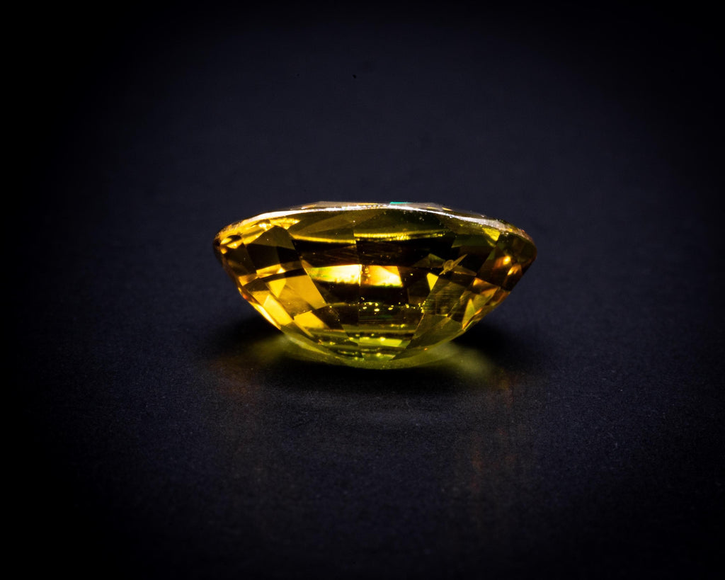 3.01 ct vintage golden yellow sapphire, oval, view 6