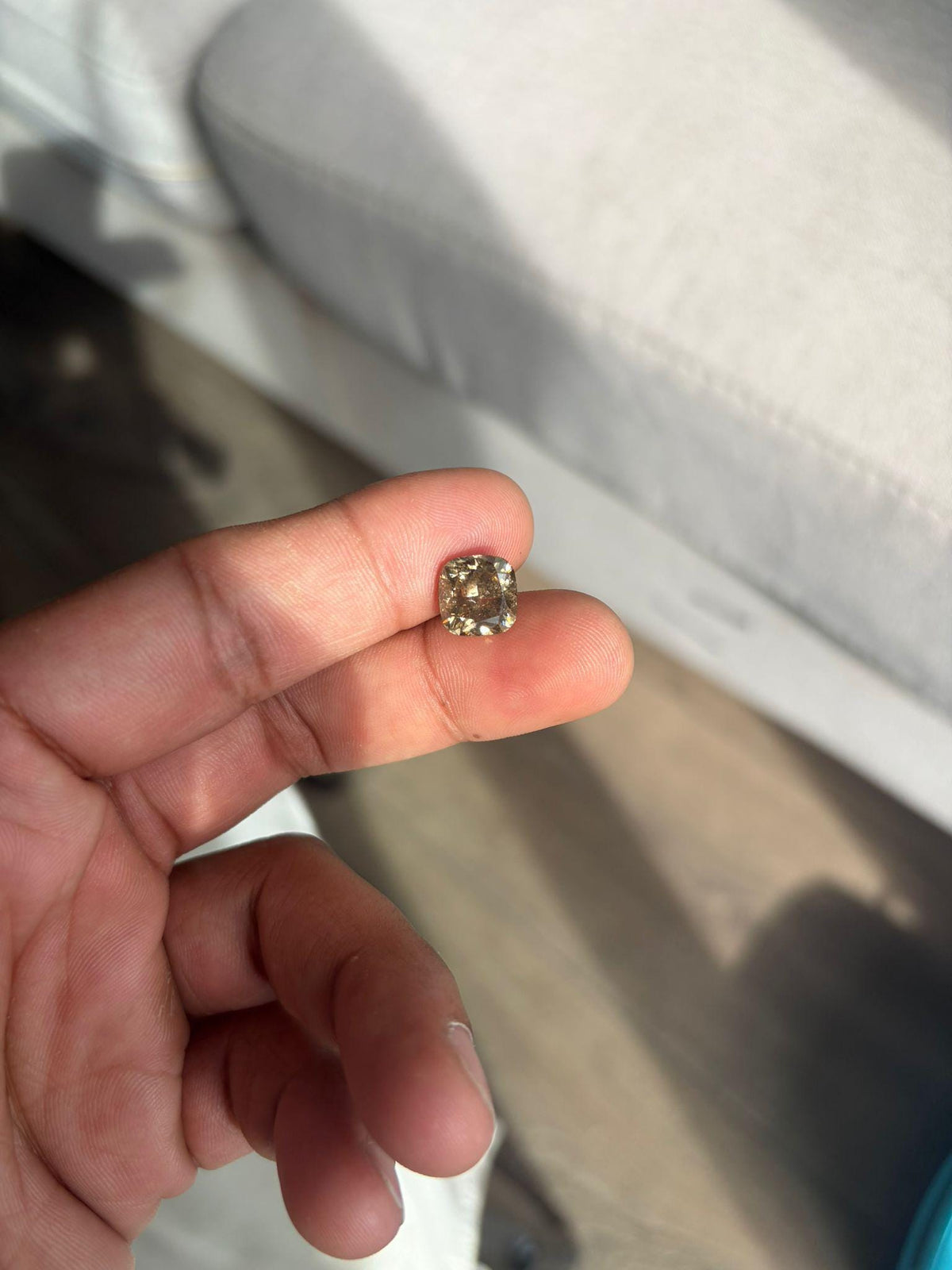 5.20 ct untreated natural brown cognac diamond, cushion cut, view 4