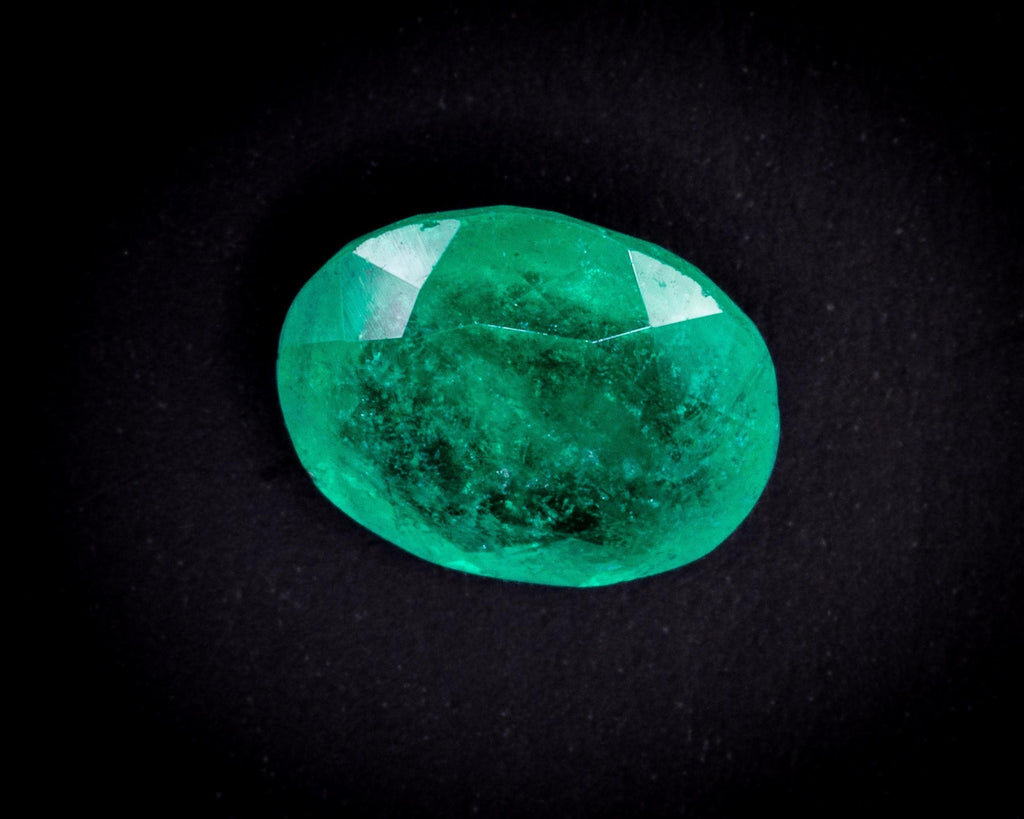 0.95 ct 무처리 노 오일 콜롬비아 에메랄드, 오벌, 보기 6