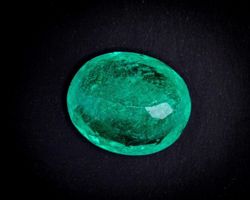 0.95 ct 무처리 노 오일 콜롬비아 에메랄드, 오벌, 보기 7