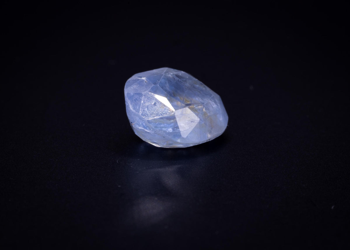 4.03 ct unheated light blue Ceylon sapphire, oval, view 6