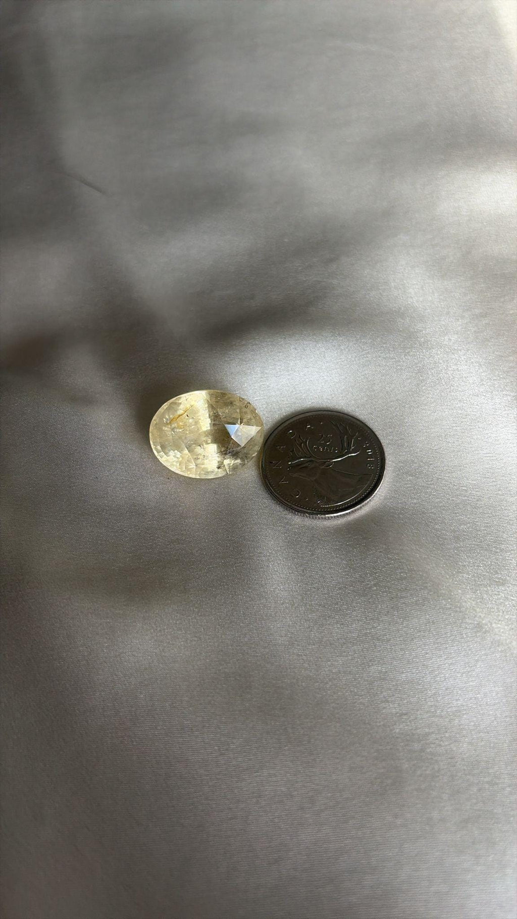 Zaffiro giallo di Ceylon antico non riscaldato da 39.42 ct, ovale, vista 6