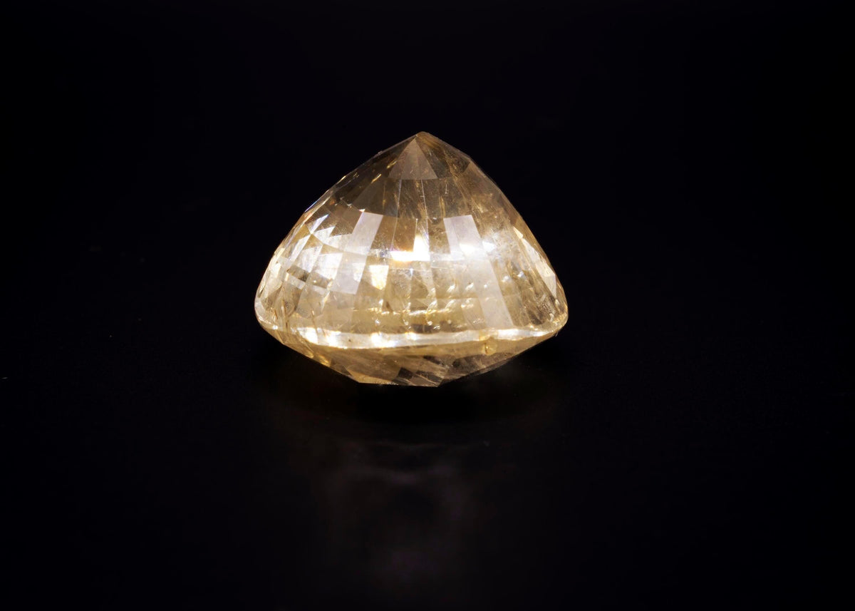 Zaffiro giallo di Ceylon antico non riscaldato da 39.42 ct, ovale, vista 12