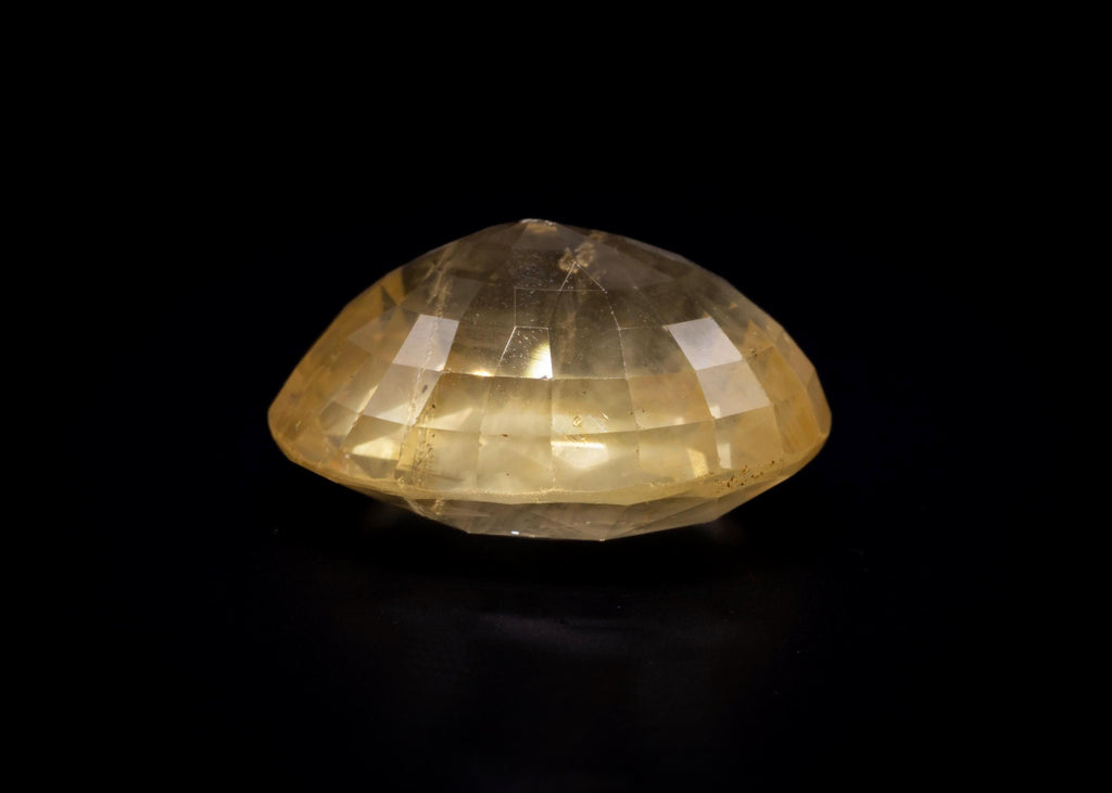 Zafiro amarillo de Ceilán antiguo sin calentar de 17.60 ct, oval, vista 7