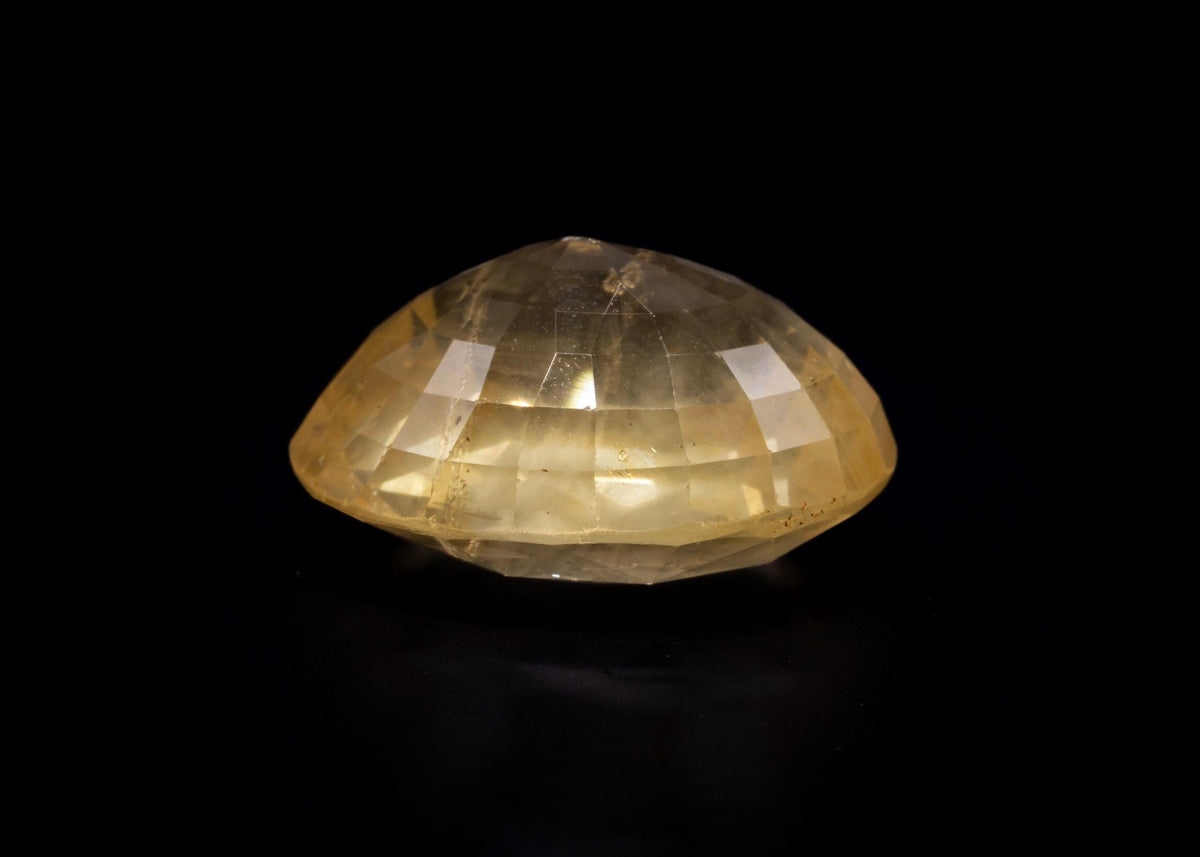 Zafiro amarillo de Ceilán antiguo sin calentar de 17.60 ct, oval, vista 7
