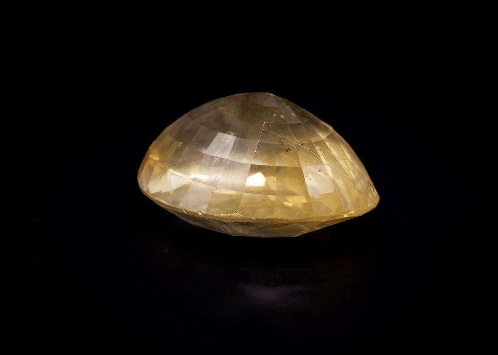 Zafiro amarillo de Ceilán antiguo sin calentar de 17.60 ct, oval, vista 8