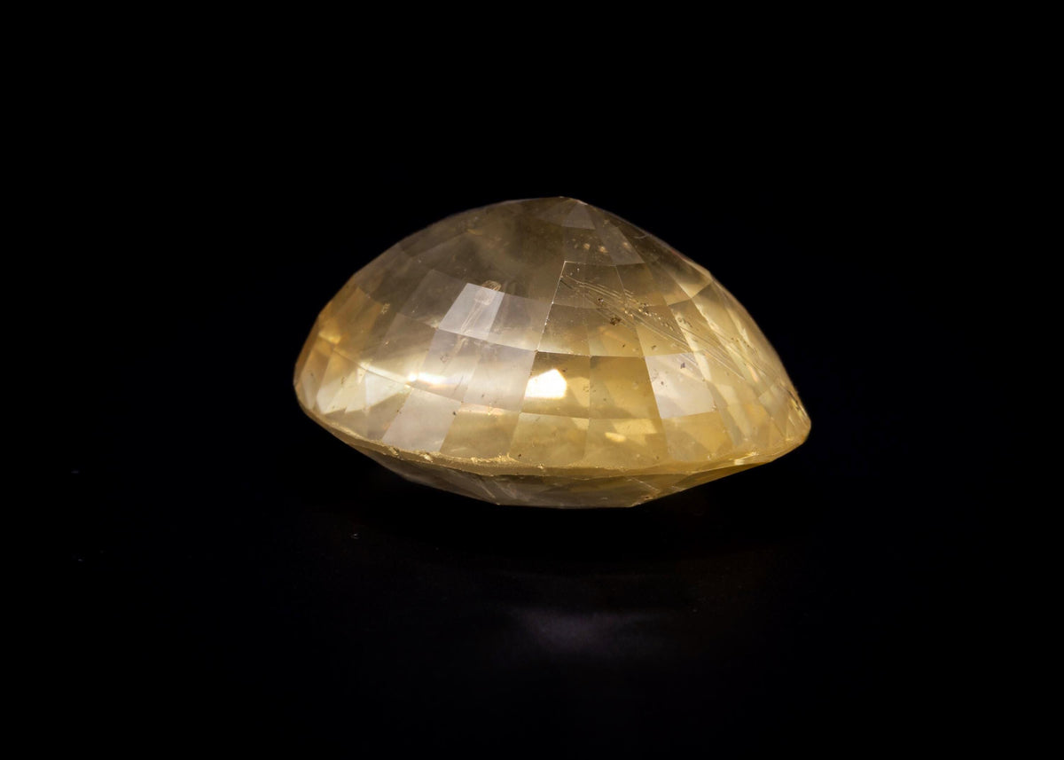 Zafiro amarillo de Ceilán antiguo sin calentar de 17.60 ct, oval, vista 8