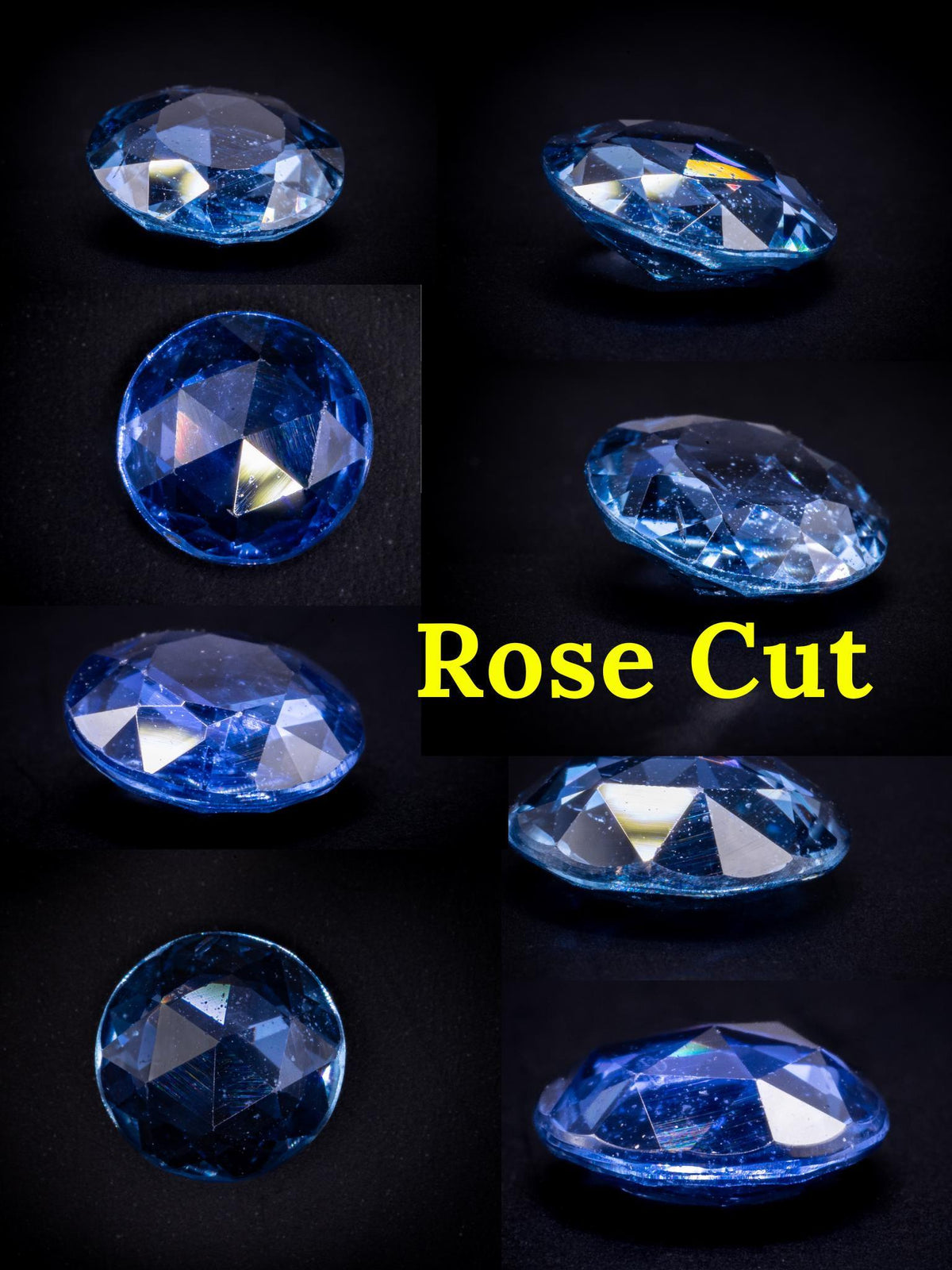 Vintage 1930s rose cut light blue Ceylon sapphire, 7 mm, view 4