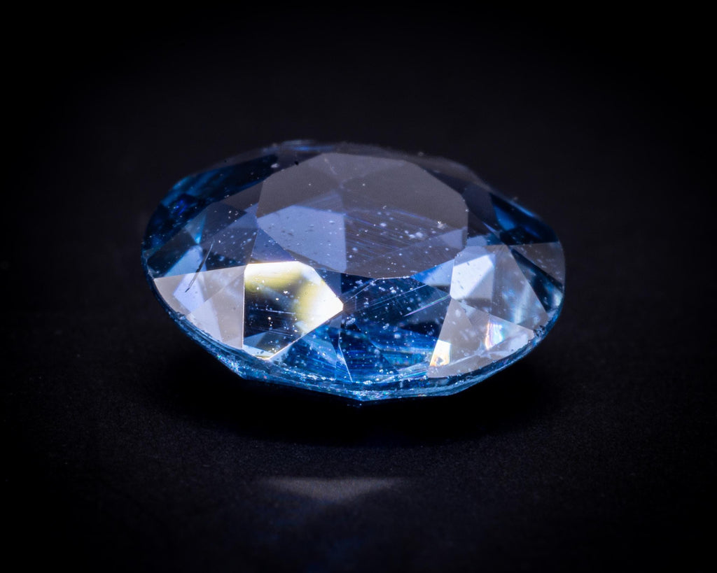 Saphir de Ceylan bleu clair vintage taille rose, années 1930, 7 mm, vue 7