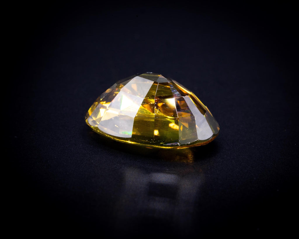 3.01 ct vintage golden yellow sapphire, oval, view 7