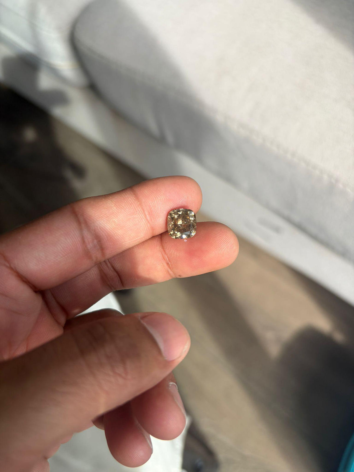 5.20 ct untreated natural brown cognac diamond, cushion cut, view 5
