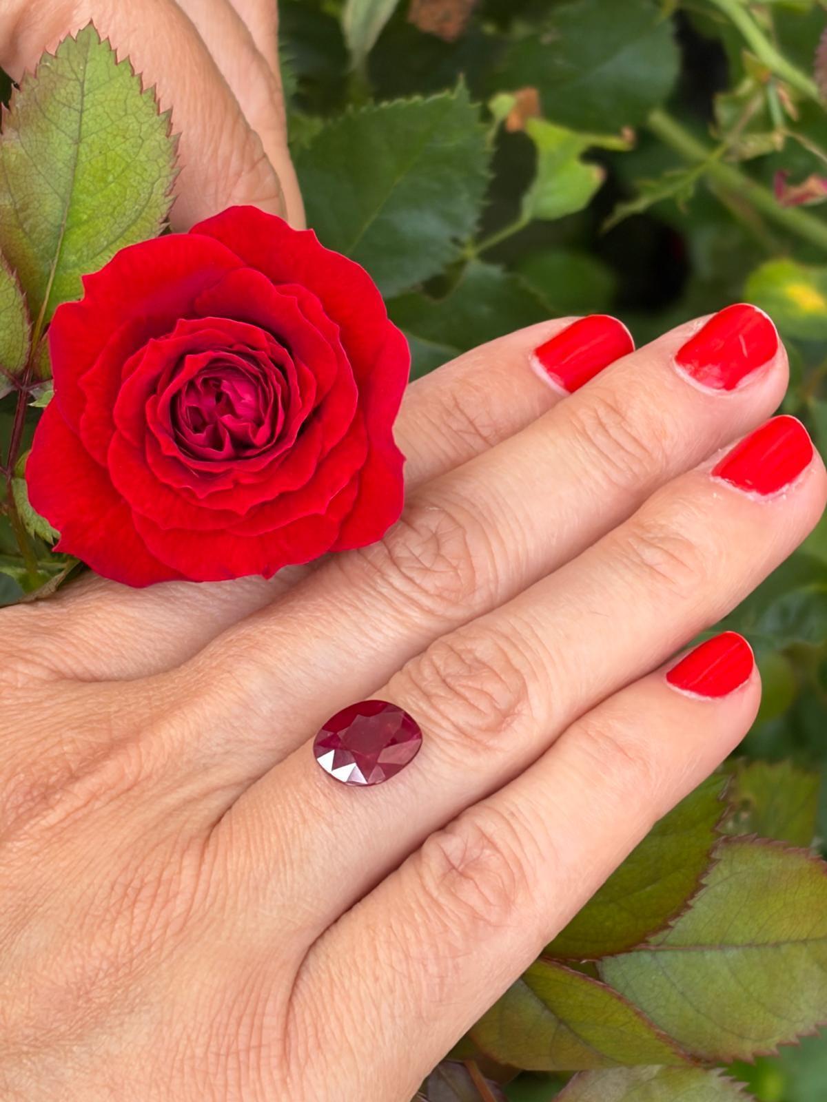 3.15 ct 平切莫桑比克红宝石，裸石，视图 10