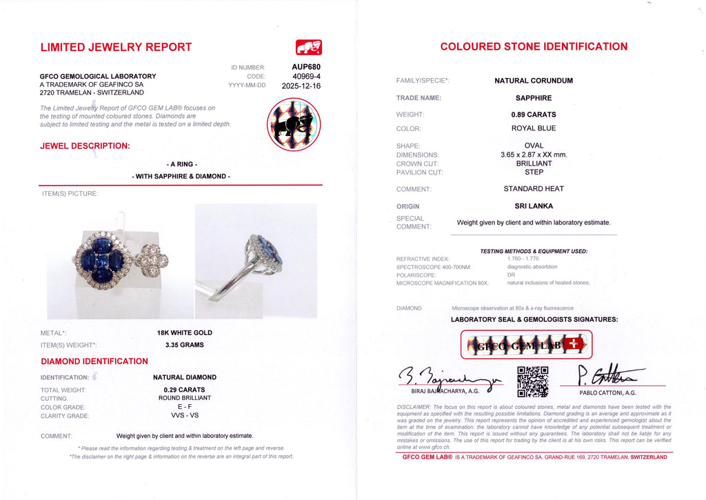 Sapphire or Ruby Clover Toi et Moi Ring with Diamonds, 18K Gold