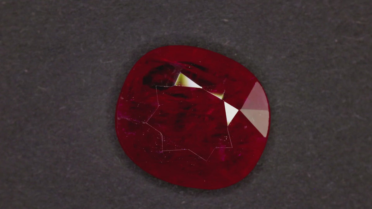 3.15 ct flat cut Mozambique ruby, loose, view 2