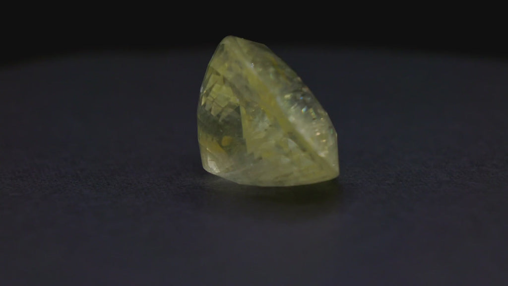 39.42 ct antique unheated Ceylon yellow sapphire, oval, view 2